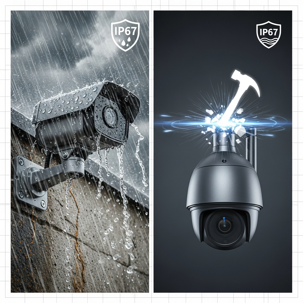 دليل المبتدئين لرموز الكاميرات: فك شفرة مواصفات IP67، وIK10، وWDR - كيف تختار الكاميرا المثالية لموقعك؟