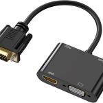 تحويله VGA TO HDMI + VGA مع صوت
