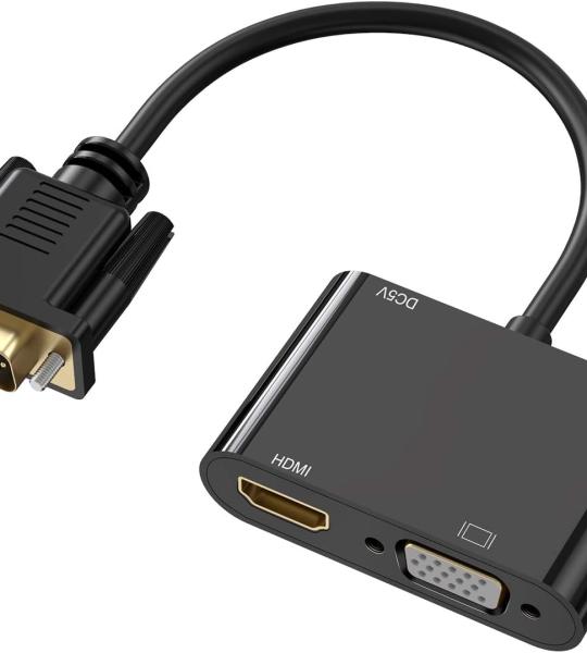 تحويله VGA TO HDMI + VGA مع صوت