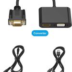 تحويله VGA TO HDMI + VGA مع صوت